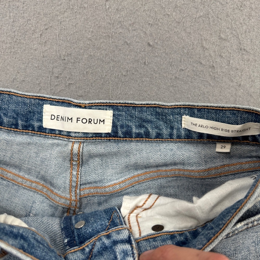 Denim Forum Jeans Women's 29 Blue Light Wash Denim Arlo High Rise Straight Leg - Picture 8 of 8